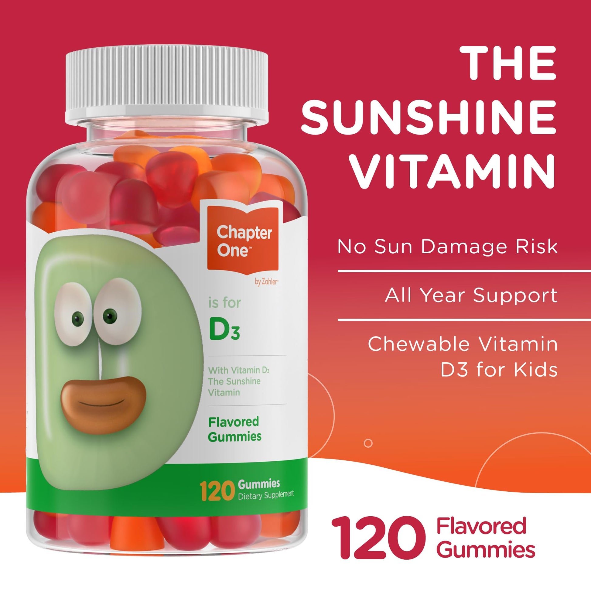 Zahler - Chapter One Vitamin D 3 1000 IU Gummies (60 Flavored Gummies) - Certified Kosher Chewable Vitamin D3 Gummies for Kids & Adults - VIT D3 Supplements - Made in USA Vitamin D Gummies - Nirvana Guru