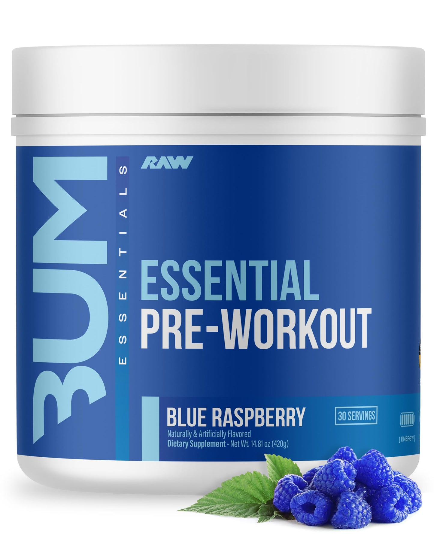 RAW Nutrition - Essential Pre - Chris Bumstead Pre Workout Formula, Sports Nutrition Pre-Workout Powders | Men & Womens Drink, Energy Powder for Working Out (Peach Mango)