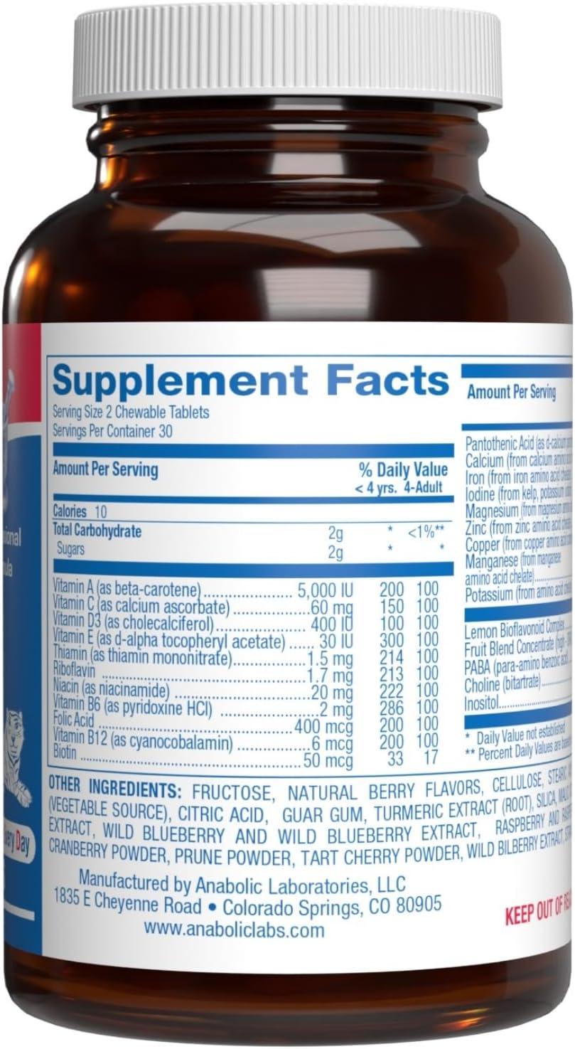 25-in-1 Kids Chewable Multivitamin - Clinically Formulated Kids Multivitamin with Iron Magnesium Vitamins A B Complex C D E Antioxidant Rich Fruit Extracts & More - Made in The USA - 1 Month Supply Nirvana Guru