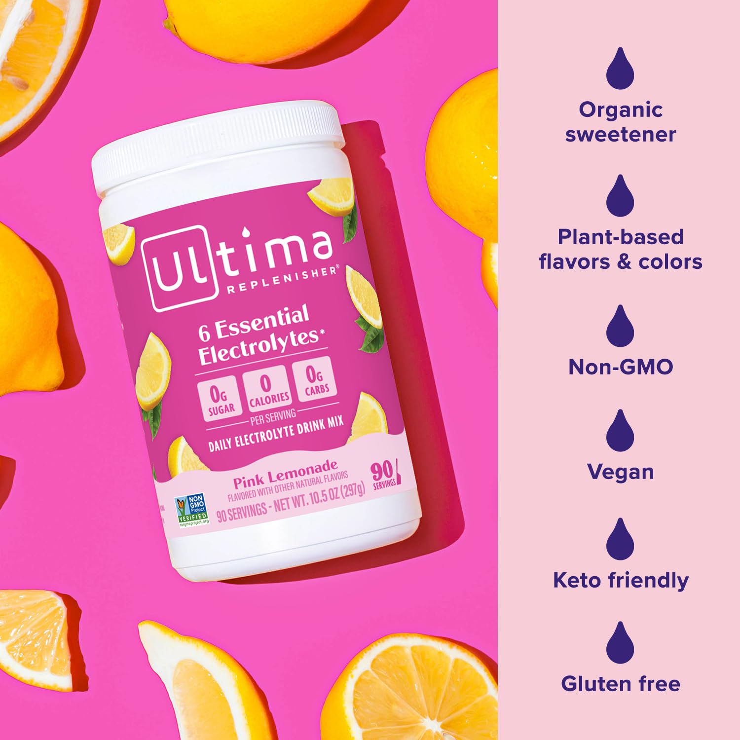 Ultima Replenisher Daily Electrolyte Powder Drink Mix – Sugar Free – Lemonade, 90 Servings – Hydration Powder with 6 Key Electrolytes and Trace Minerals – Keto Friendly, Vegan, Non-GMO - Nirvana Guru