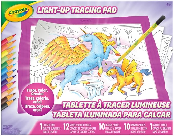 Crayola Light Up Tracing Pad - Pink, Writing & Drawing Art Kit for Kids & Adults, Kids Toys, Tracing Light Box Table, Holiday & Christmas Gifts for Girls & Boys, 6+ Nirvana Guru