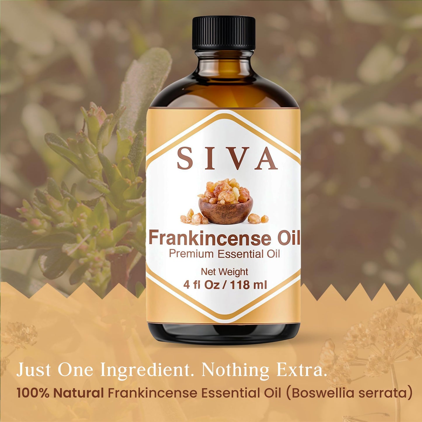 SIVA Lavender Essential Oil - 4 Fl Oz – Natural Lavender Oil - for Diffuser, Face, Skin Care, Aromatherapy, Hair Care, Scalp and Body Massage - with Dropper - Nirvana Guru