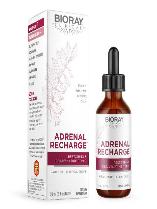 BIORAY Clinical Adrenal Recharge - 2 fl oz - Restoring & Rejuvenating Alcohol Tincture - Non-GMO, Vegan, Gluten Free Nirvana Guru