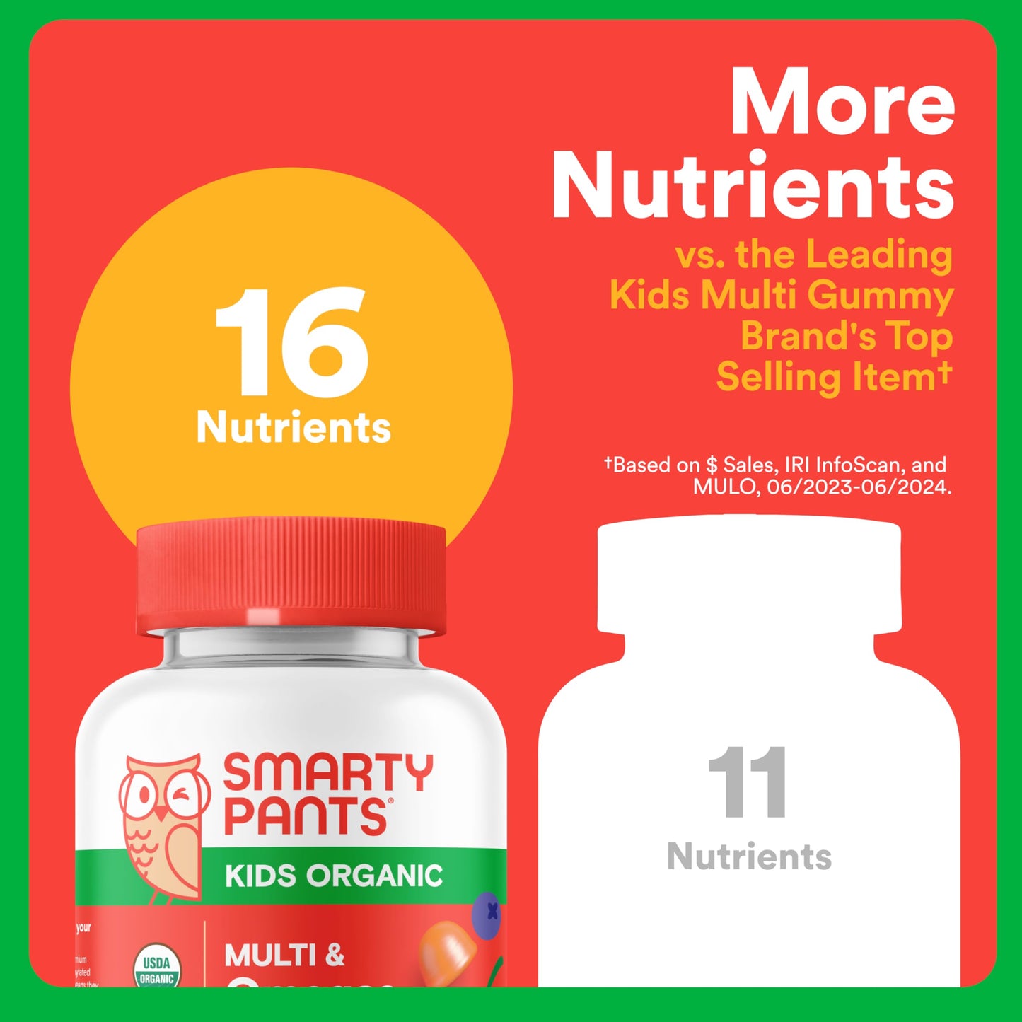 SmartyPants Organic Kids Multivitamin Gummies: Probiotics, Omega 3 (ALA), Vitamin D3, C, Vitamin B12, B6, A, K & Zinc for Immune Support, Biotin, Three Fruit Flavors, 120 Count (30 Day Supply) Nirvana Guru