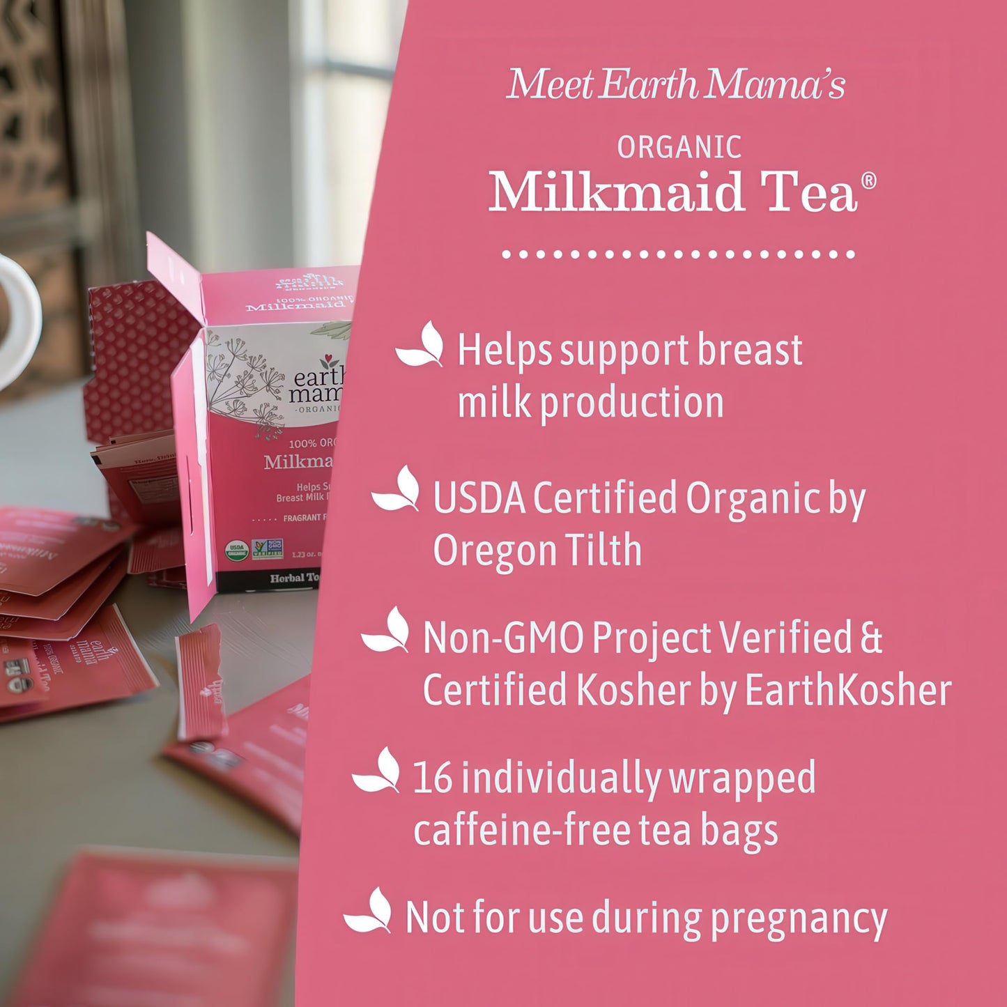 Earth Mama Organic Third Trimester Tea Bags | 100% USDA Organic Herbal Tea for Late Pregnancy Comfort + Childbirth Preparation, 16 Teabags Per Box (2-Pack) Nirvana Guru