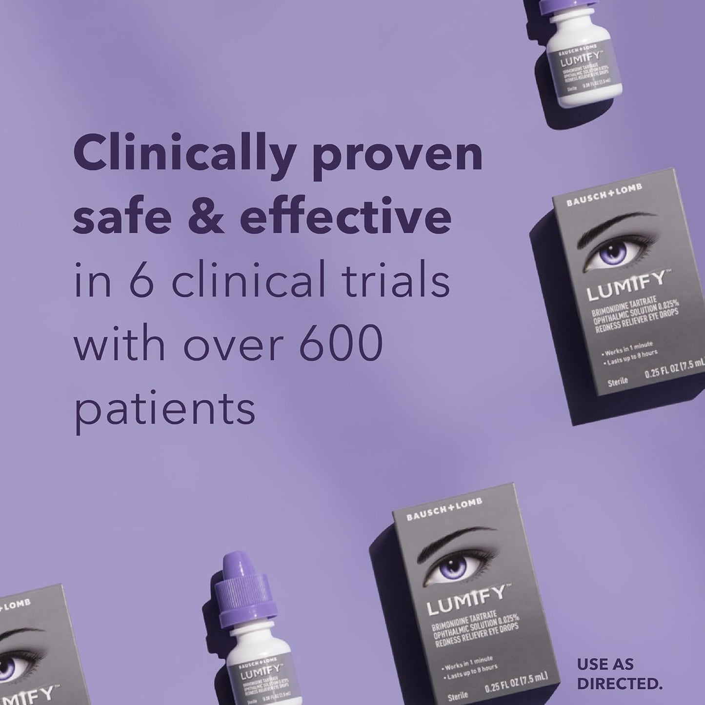 LUMIFY Eye Drops for Red Eyes, Redness Reliever for Brighter Looking Eyes, Works in 1 Minute & Lasts Up to 8 Hours, Eye Drops, 0.08 Fl Oz (2.5 mL), Packaging May Vary