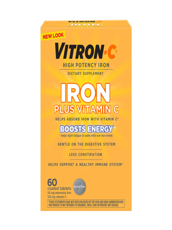 Vitron-C Iron Supplement, Immunity Support Iron Supplements with Vitamin C, Iron Pills for Immune Support, 60 Count Nirvana Guru