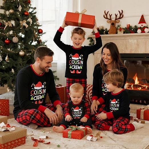 Family Christmas Pajamas Matching Sets Holiday Pjs Sleepwear Cousins Crew Outfits For Women Men Adults Couples nirvanaguru