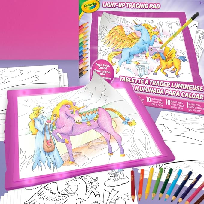 Crayola Light Up Tracing Pad - Pink, Writing & Drawing Art Kit for Kids & Adults, Kids Toys, Tracing Light Box Table, Holiday & Christmas Gifts for Girls & Boys, 6+ Nirvana Guru