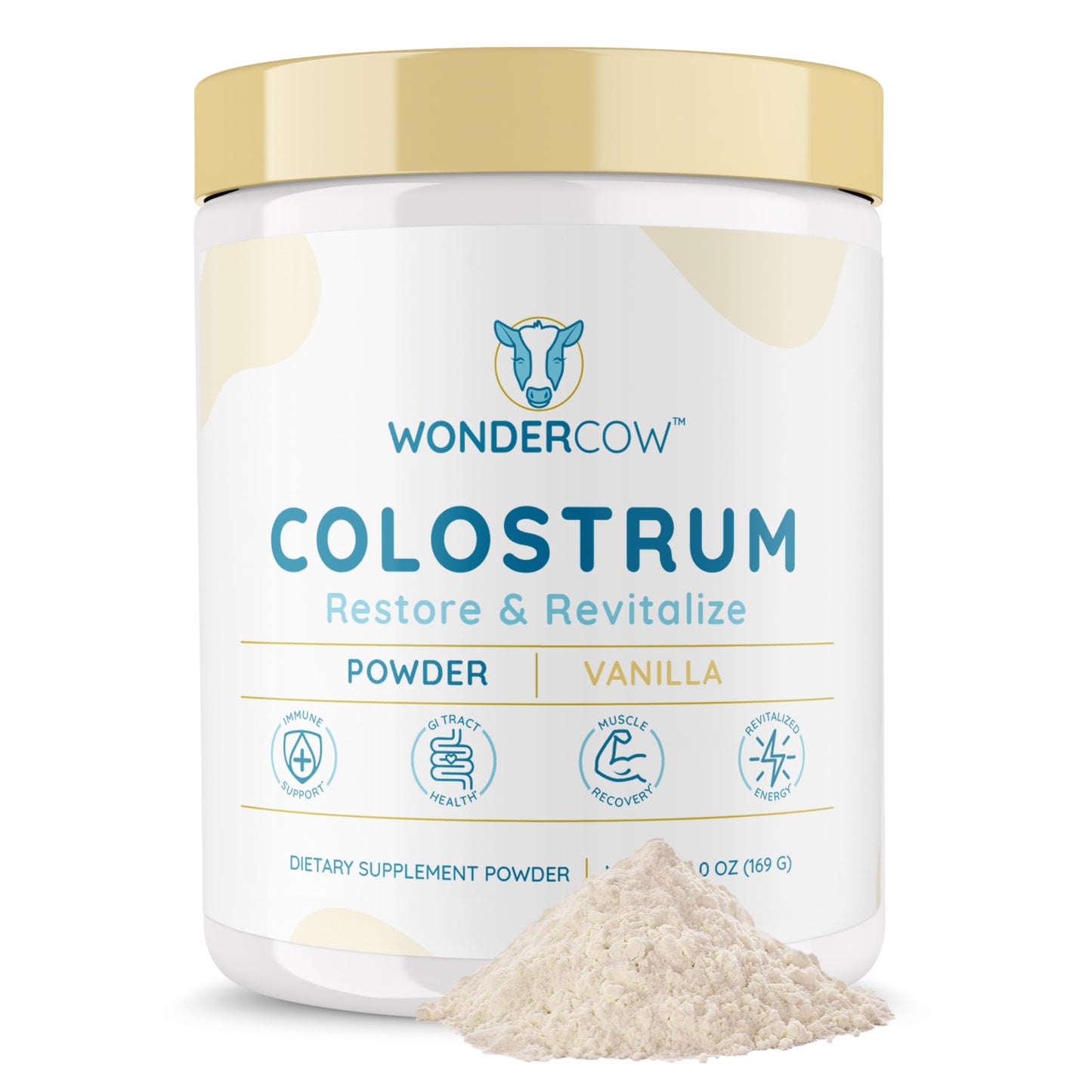 Colostrum Supplement Powder for Gut Health, Immune Support, Muscle Recovery & Wellness | Natural IgG Pure Whole Bovine Colostrum Superfood, Unflavored, 60 Servings Nirvana Guru