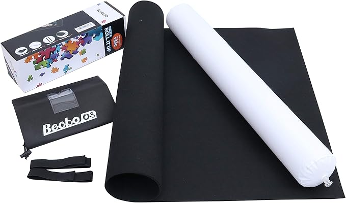 Becko US Puzzle Mat Roll Up with Drawstring Storage Bag, Felt Rollup Mat for Easy Transport & Storage, Portable Puzzle Board Puzzles Saver Keeper for Jigsaw Puzzles Up to 1500 Pieces nirvanaguru