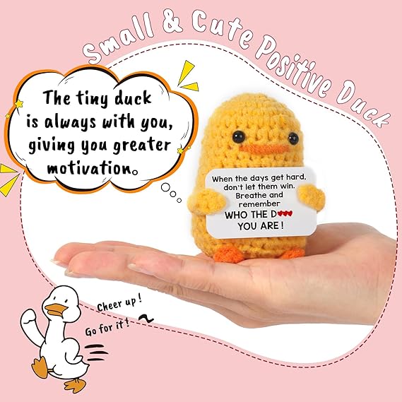 MBL Inspirational Birthday Gifts for Women - Back to School Students, Positive Emotional Uplifting Support Small Funny Cute Crochet Duck Potato Pickle for Colleges Her Him Men Friends Coworkers nirvanaguru