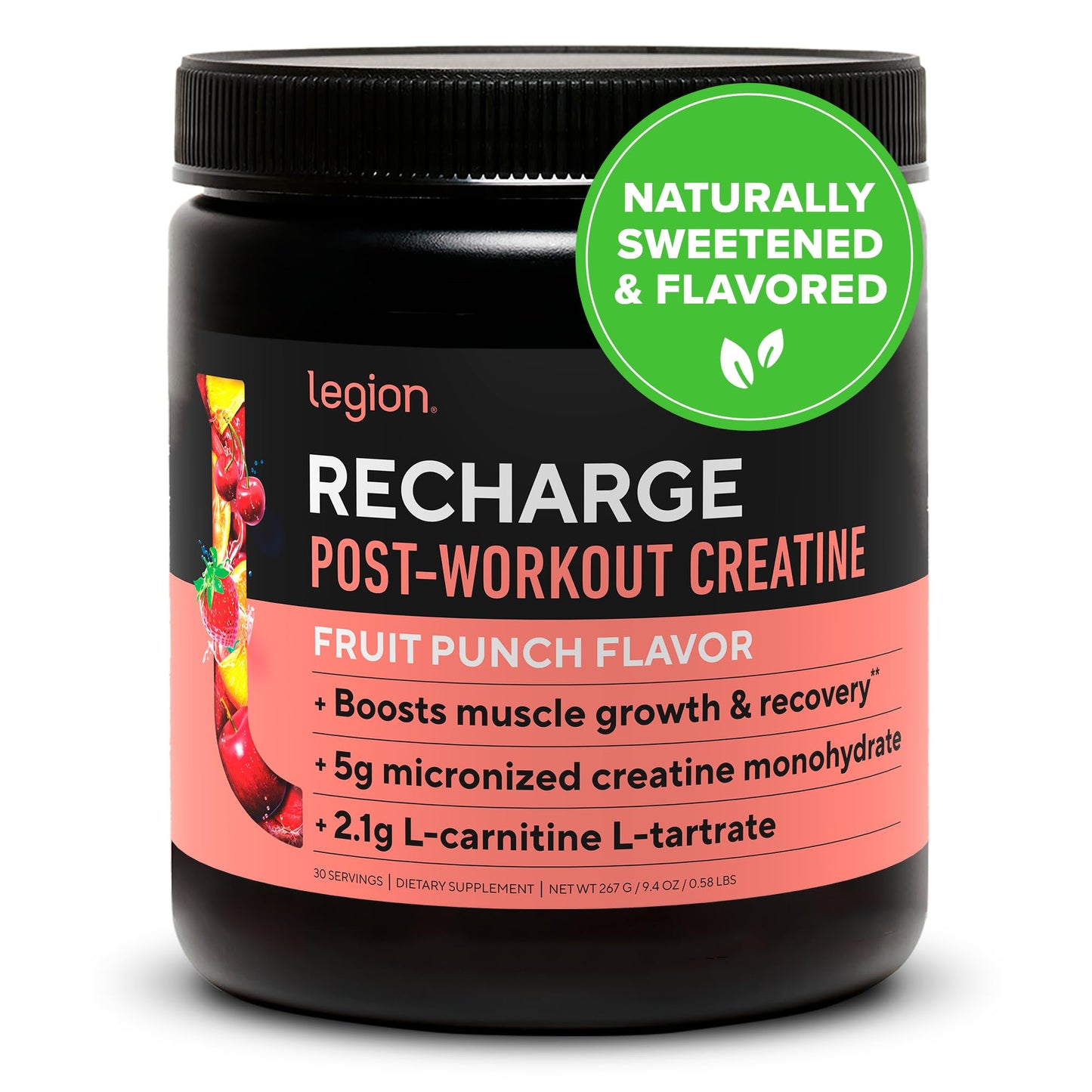 LEGION Recharge Post Workout Drink - Micronized Creatine Monohydrate Natural Post Workout Recovery Drink - Muscle Builder & Recovery Booster Post Workout Supplements (Strawberry Lemonade, 30 Servings) Nirvana Guru