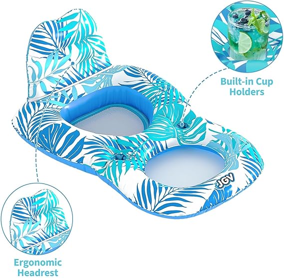 Pool Floats for Adults,Inflatable Chair Lounger Floaties with Drink Holder,Travel Pool Beach Lake Swim Inflatables Water Floating Rafts nirvanaguru