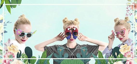 Ocean Line Luau Party Sunglasses - 9 Pairs Funny Hawaiian Glasses, Tropical Fancy Dress Props, Fun Summer Kids Party Favors, Beach Themed Party Supplies Decoration nirvanaguru