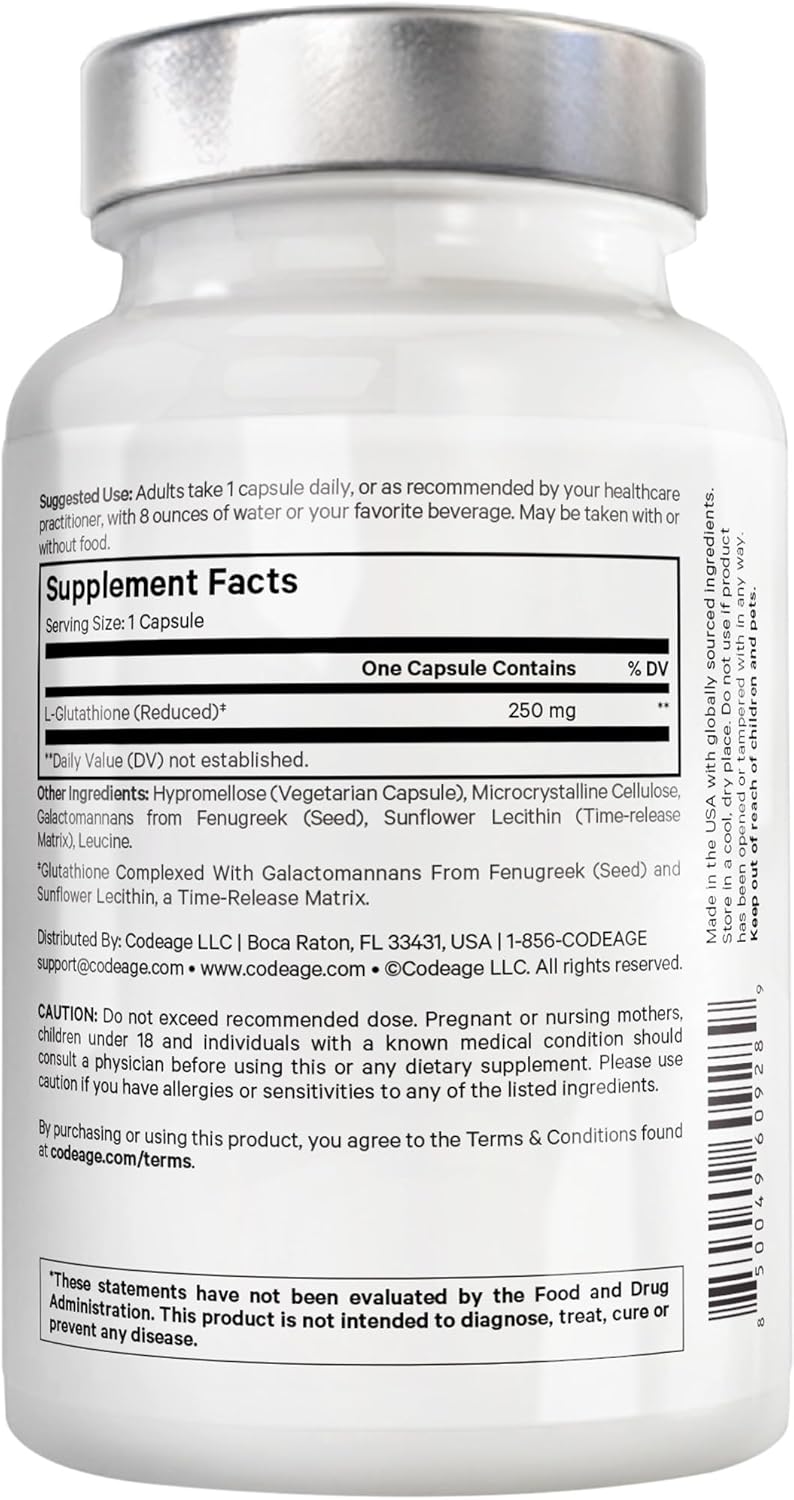 Amen Glutathione-SR+ Advanced Sustained-Release Supplement - 2-Month Supply - Reduced L-Glutathione - Galactomannans Fenugreek Seed - Time-Reduced Matrix - Non-GMO - 60 Capsules Nirvana Guru