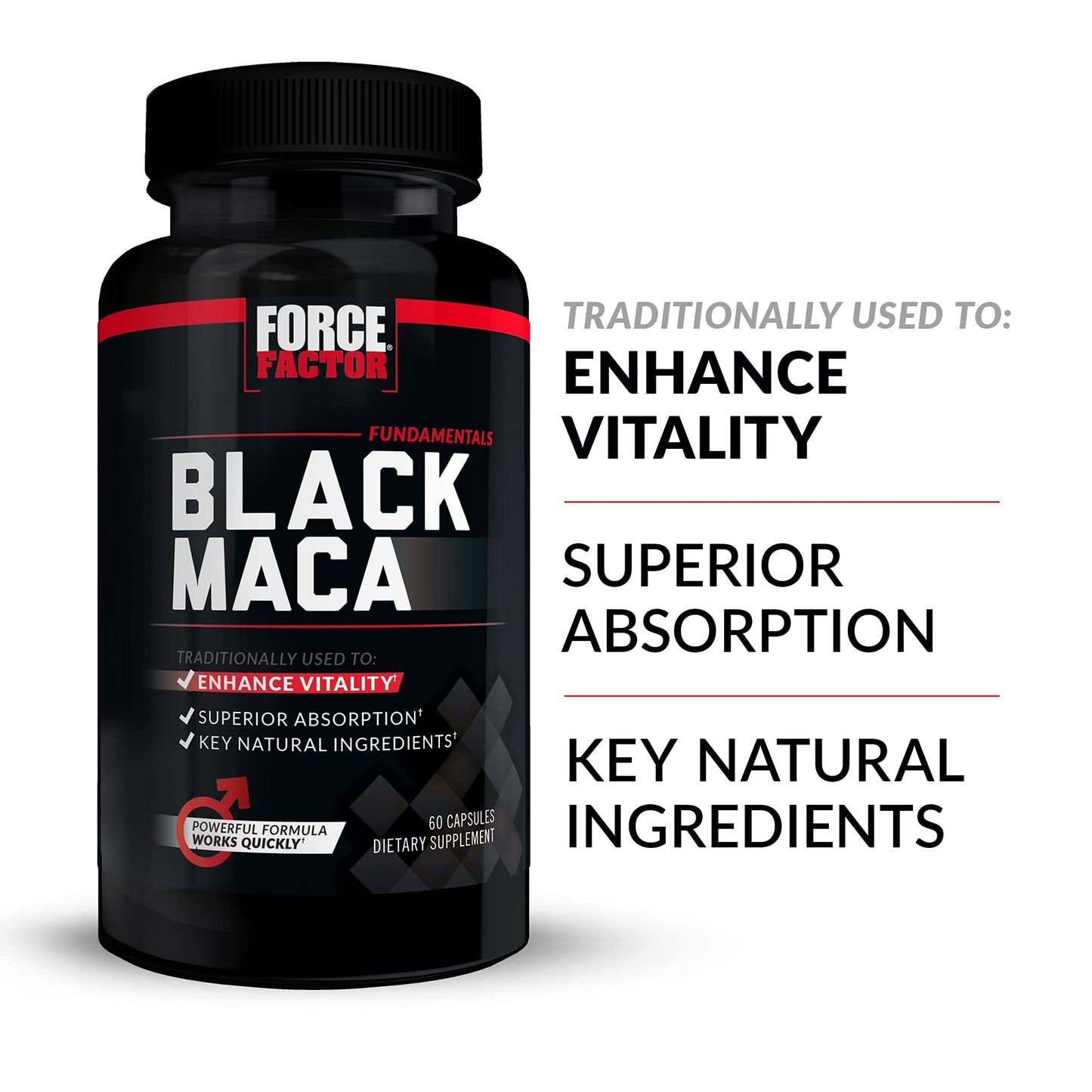 Force Factor Maca Max, Maca Root Capsules to Maximize Vitality & Performance, Made with Black Maca, Red Maca, & Yellow Maca Powder, Maca Root Powder, 2000mg, 120 Capsules