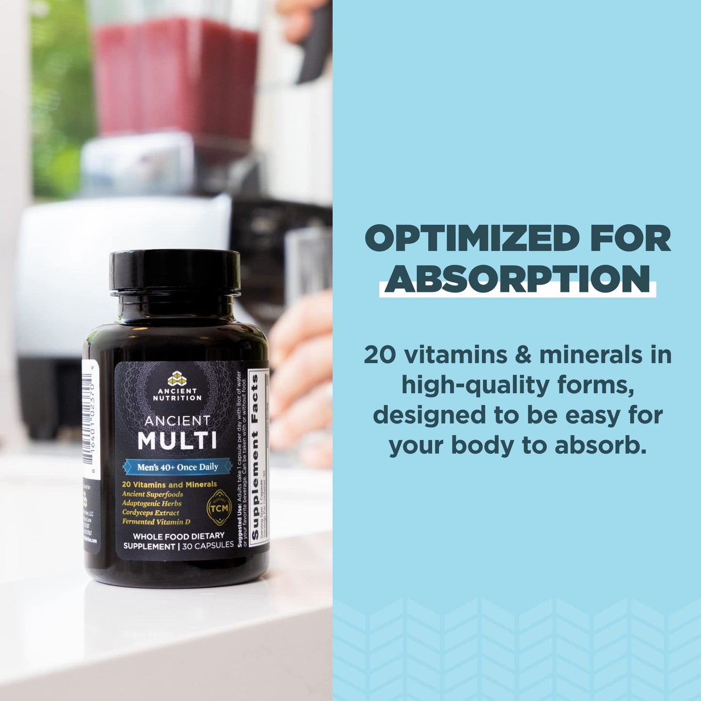 ANCIENT NUTRITION Men's 40+ 1-Day Multivitamin, 30 CT - Nirvana Guru