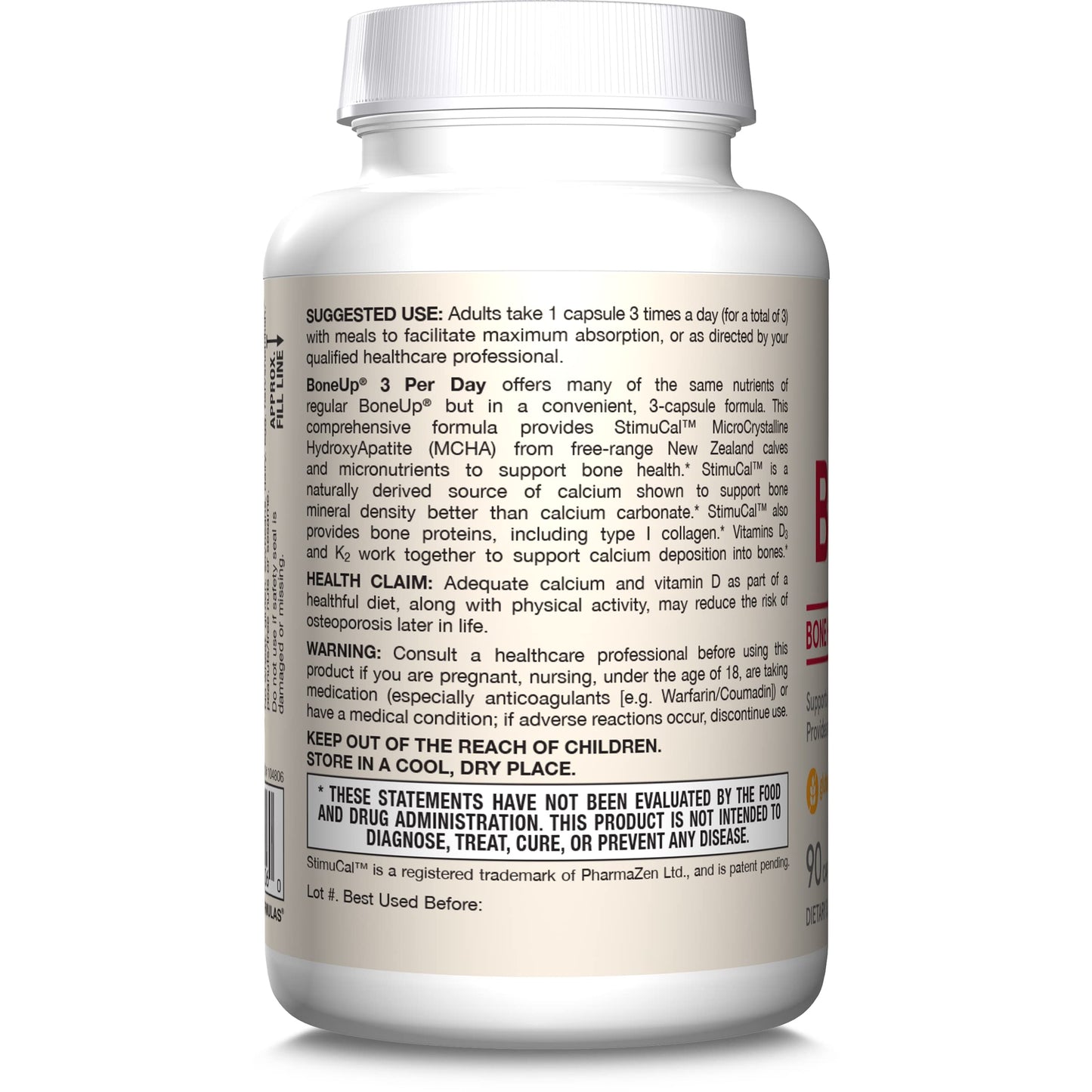 Jarrow Formulas BoneUp Three Per Day For Bone Support and Skeletal Nutrition, Includes Vitamin D3, K2 (as MK-7) and 1000 mg of Calcium Per Day, 180 Capsules, 60 Day Supply - Nirvana Guru