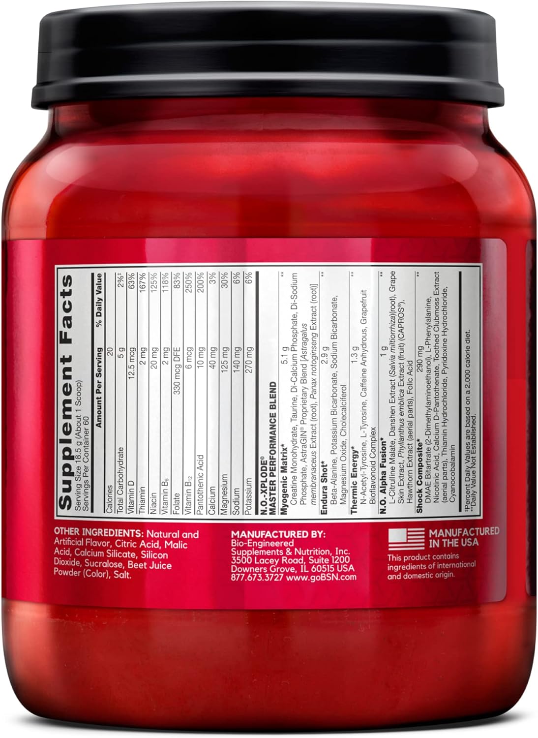 BSN N.O.-XPLODE Pre Workout Powder, Energy Supplement for Men and Women with Creatine and Beta-Alanine, Flavor: Fruit Punch, 30 Servings Nirvana Guru
