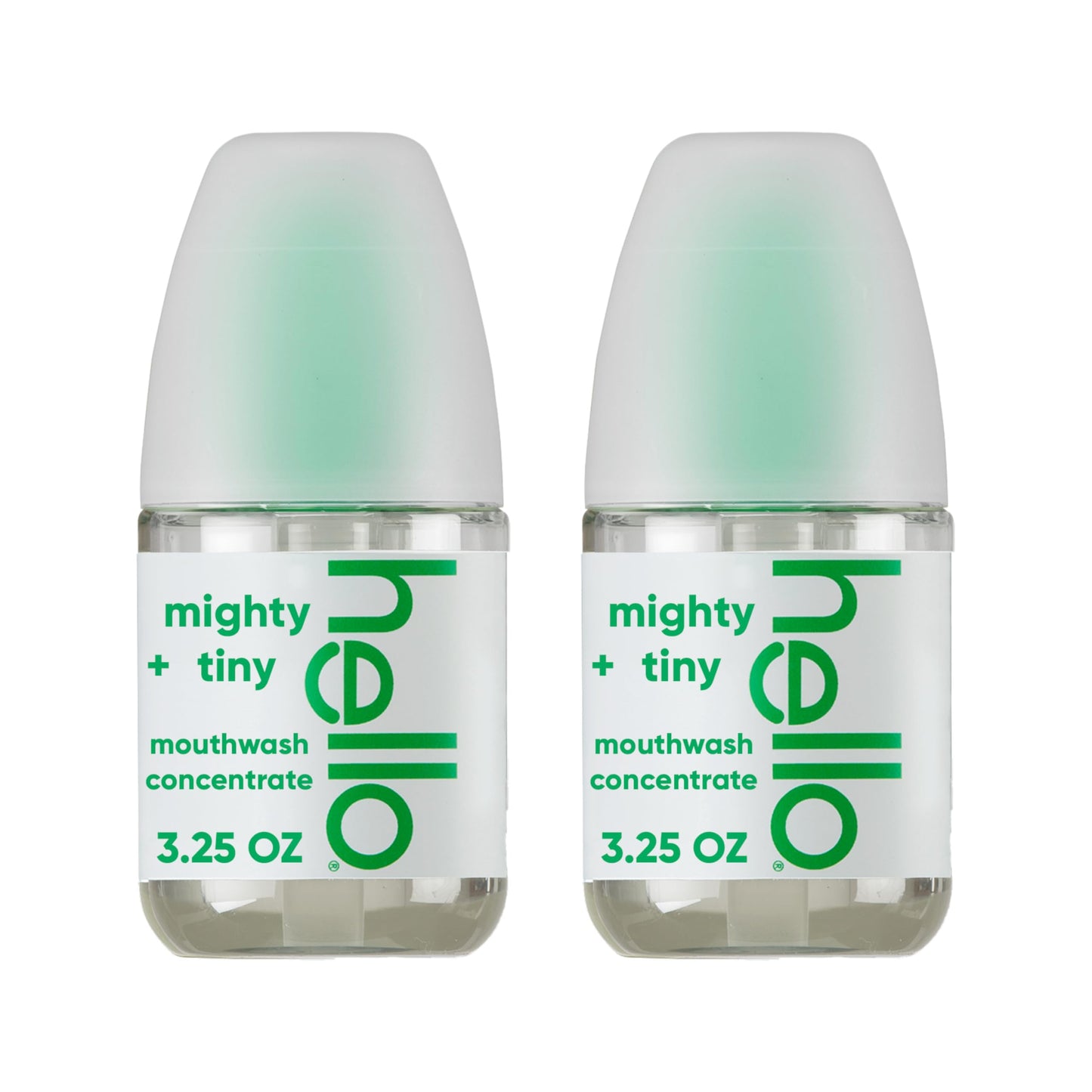 Hello Fresh Mint Mouthwash Concentrate, Alcohol Free for Bad Breath, Travel Size Mouthwash Made with Coconut Oil and Tea Tree Oil, Helps Freshen Breath, 2 Pack, 3.25 Oz Pump Bottles Nirvana Guru