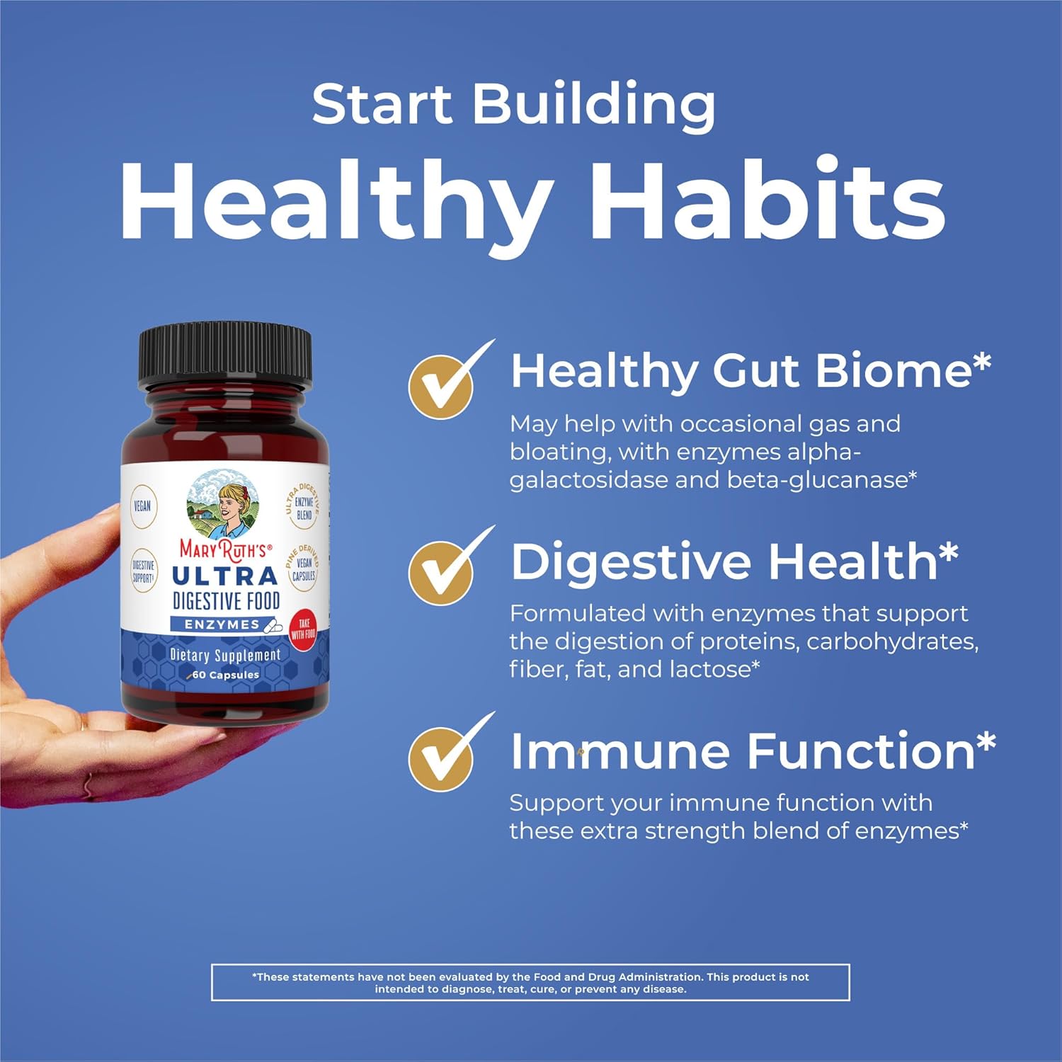 MaryRuth Organics Ultra Digestive Enzymes Capsules | Up to 2 Month Supply | Supplement for Gut Health Support | Digestion & Immune Support with Amylase | Lipase & Lactase | Vegan | 60 Count - Nirvana Guru