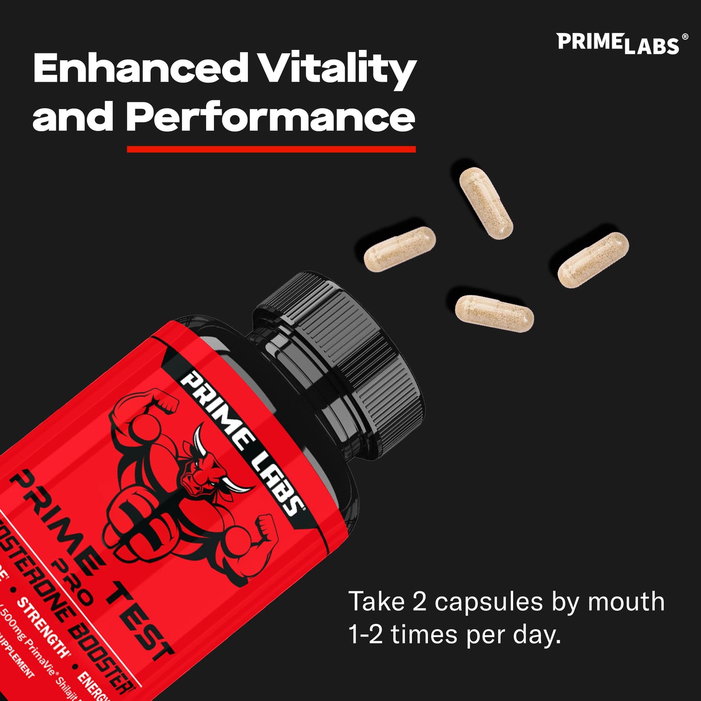 Prime Labs - Men's Testosterone Booster - Stamina, Endurance, & Strength Booster - 60 Caplets Nirvana Guru