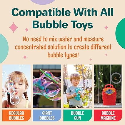 64 oz Iridescent Bubble Solution Refill | Non-Toxic Pre-Mix Bubble Refill Solution No Mixing or Measuring Required | Bubbles for Kids | Bubbles Bulk | Bubble Machine Solution | Giant Bubble Solution nirvanaguru