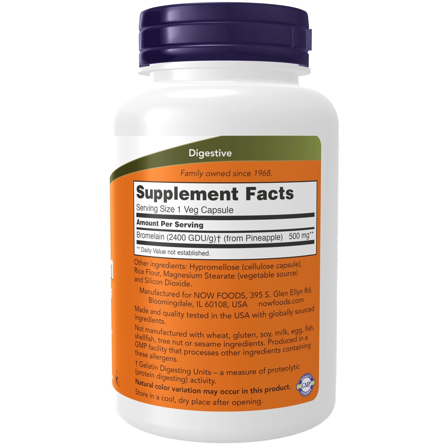 NOW Foods Supplements, Bromelain (Natural Proteolytic Enzyme) 2,400 GDU/g - 500 mg, Natural Proteolytic Enzyme*, 120 Veg Capsules Nirvana Guru
