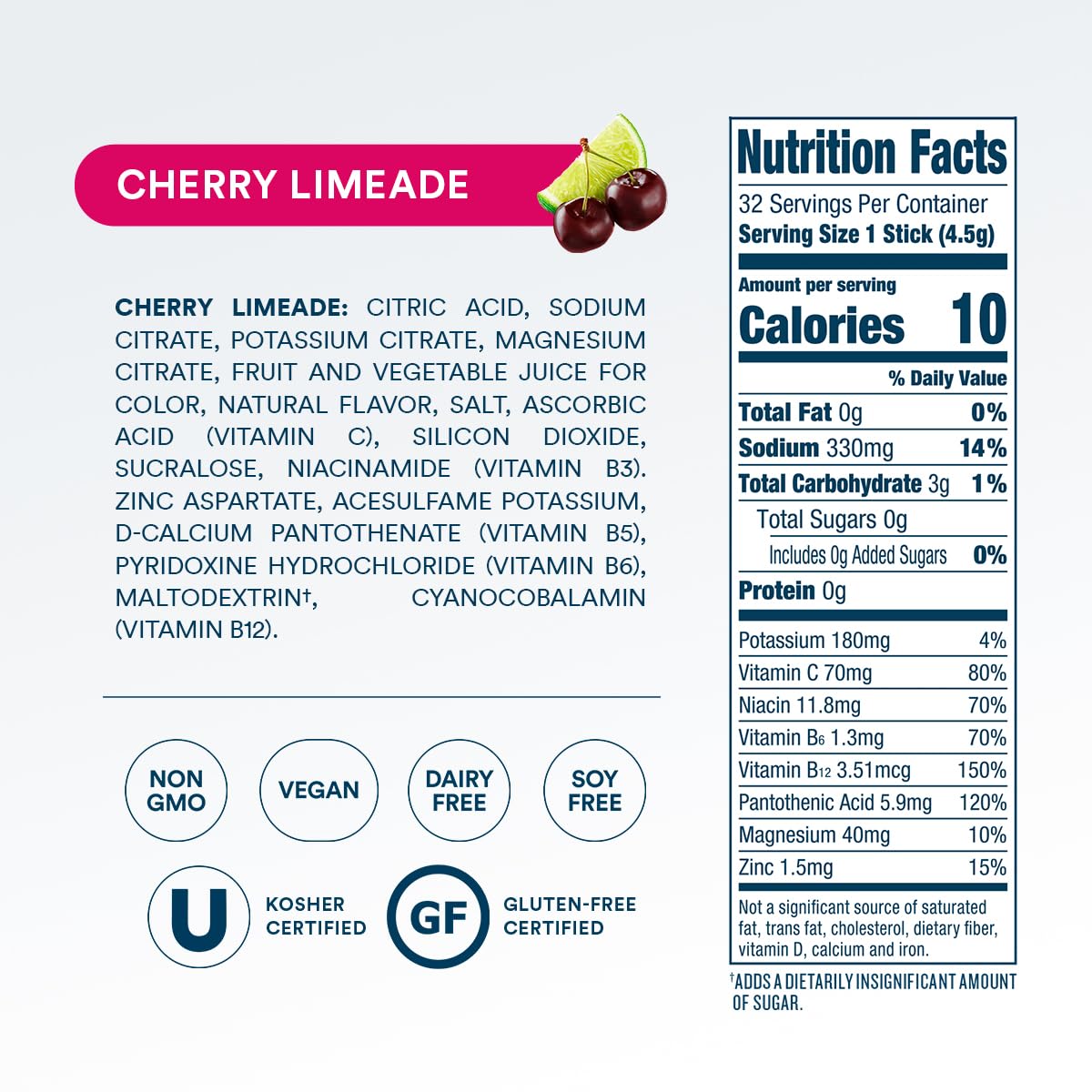 DripDrop Sugar Free Hydration Packets - Zero Classic Variety Pack - Single Serve Electrolytes Powder Drink Mix - Lemon Lime, Watermelon, Peach, Passion Fruit - Non-GMO, Gluten Free, Vegan - 32 Sticks