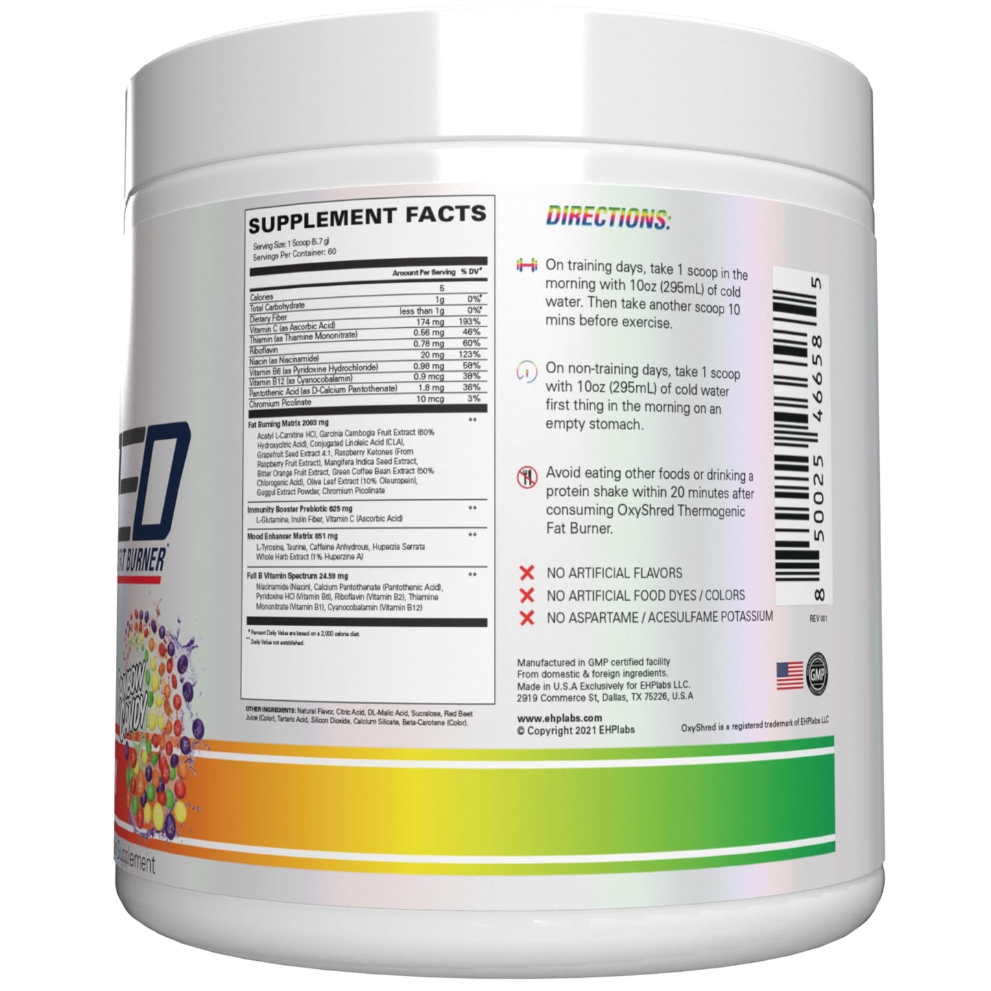 EHP Labs OxyShred Pre Workout Powder - Preworkout Powder with L Glutamine & Acetyl L Carnitine, Energy Boost Drink - Mango, 60 Servings Nirvana Guru
