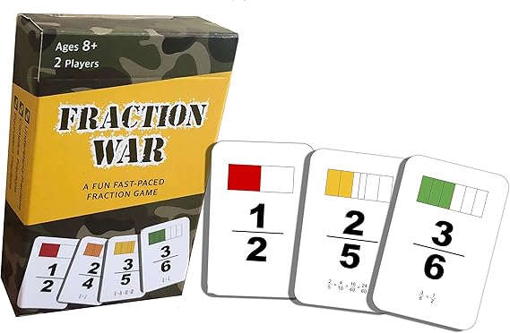 Fraction War Fun Math Game to Learn, Compare and Simplify Fractions for 2nd to 5th Grade (1 Pack) - Standard Edition nirvanaguru