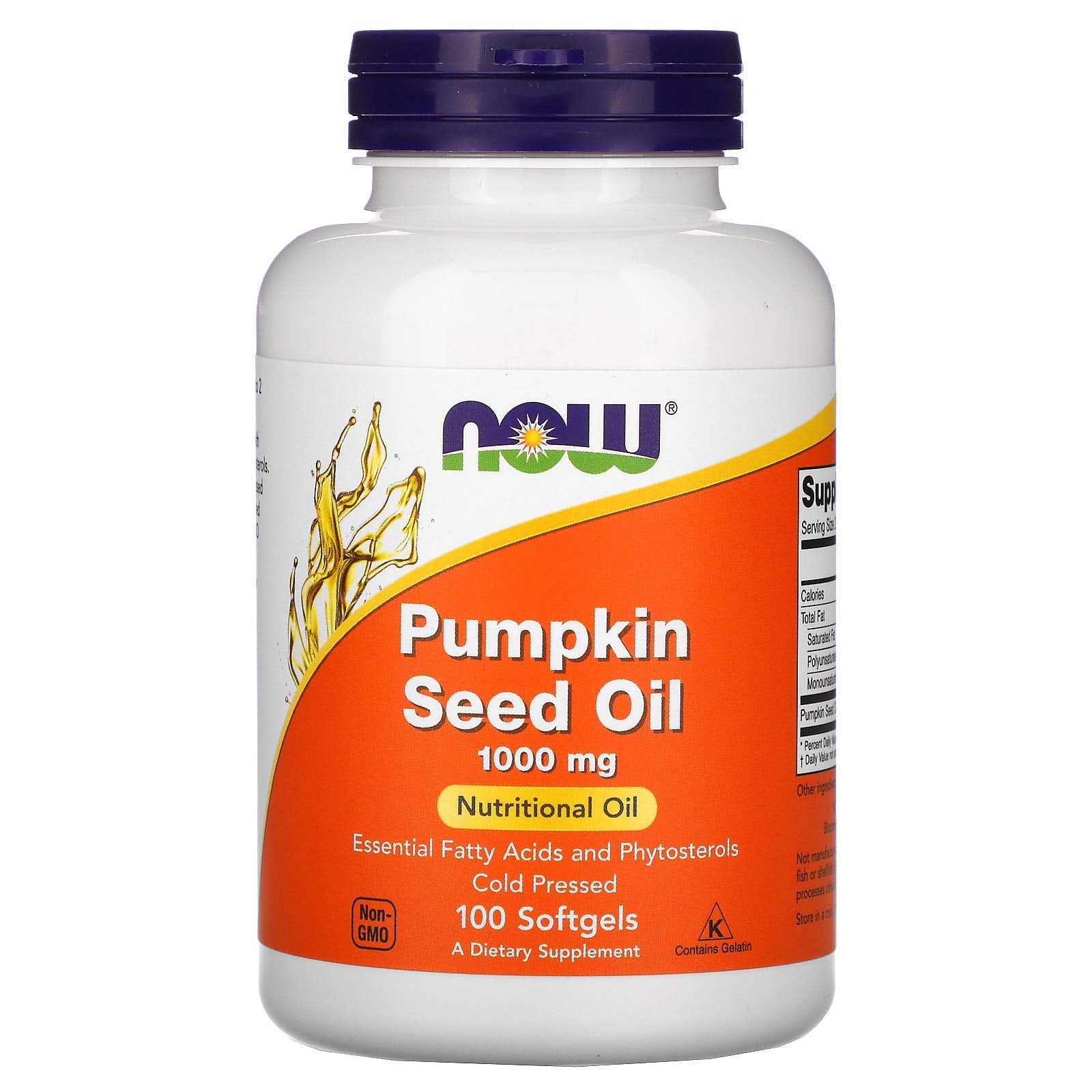 NOW Foods Supplements, Pumpkin Seed Oil 1000 mg with Essential Fatty Acids and Phytosterols, Cold Pressed, 200 Softgels - Nirvana Guru
