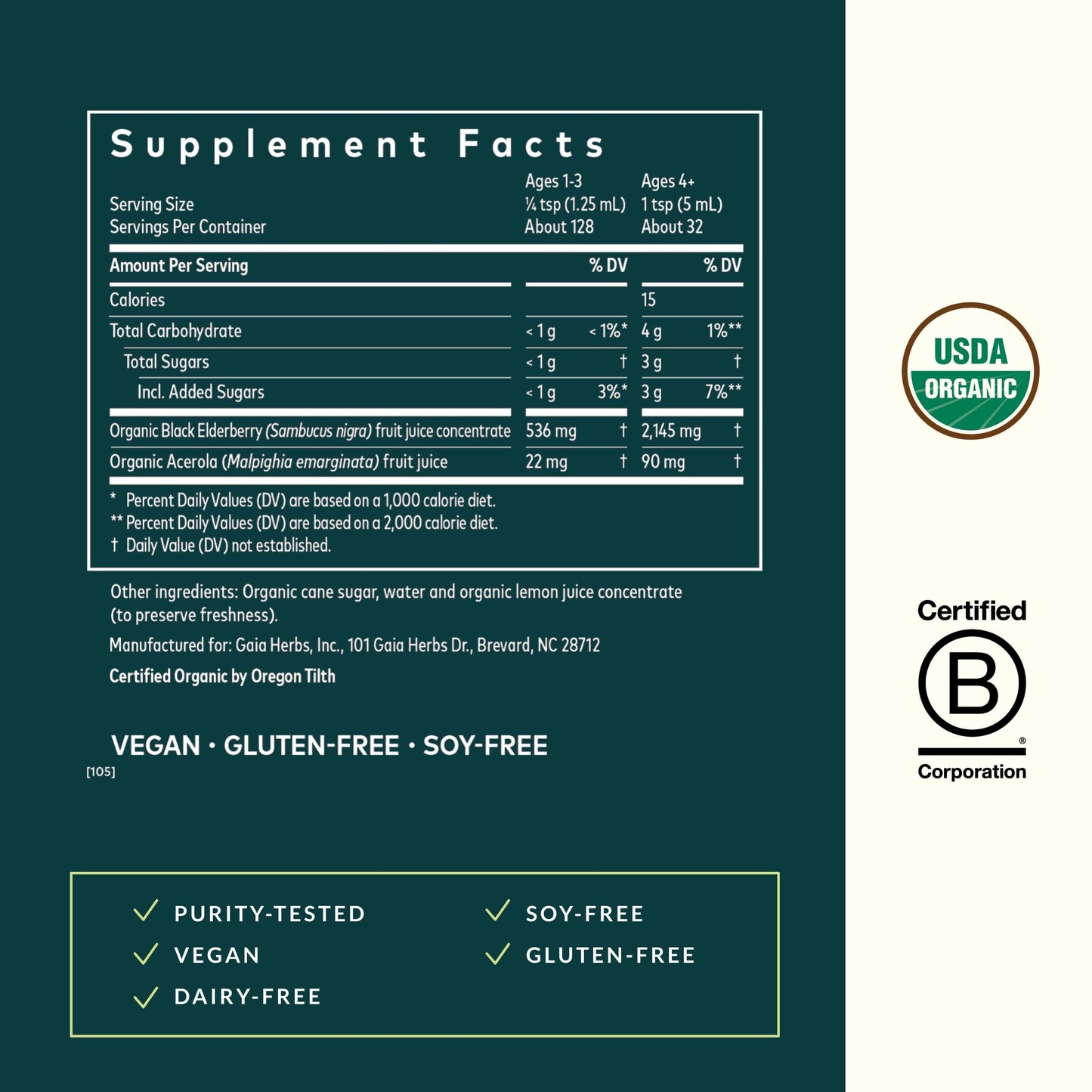 Gaia Herbs Black Elderberry(Sambucus Nigra) Syrup Extra Strength-Immune Support Supplement-Made with Organic Black Elderberries for Immune System-USDA Certified Organic Formula - Nirvana Guru