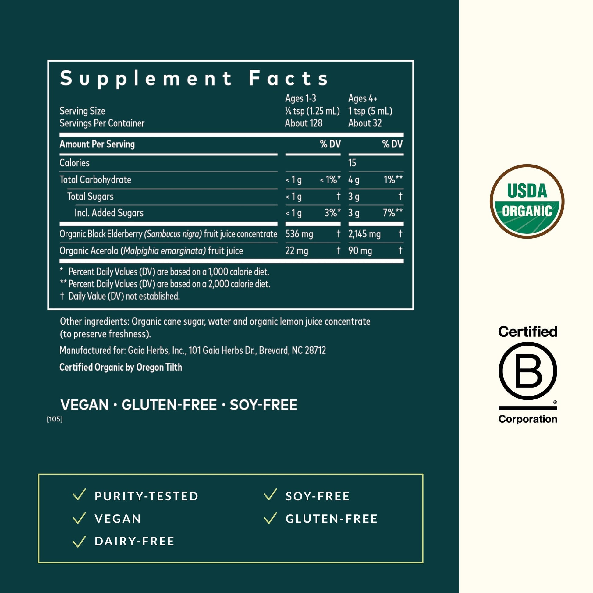 Gaia Herbs Black Elderberry(Sambucus Nigra) Syrup Extra Strength-Immune Support Supplement-Made with Organic Black Elderberries for Immune System-USDA Certified Organic Formula - Nirvana Guru