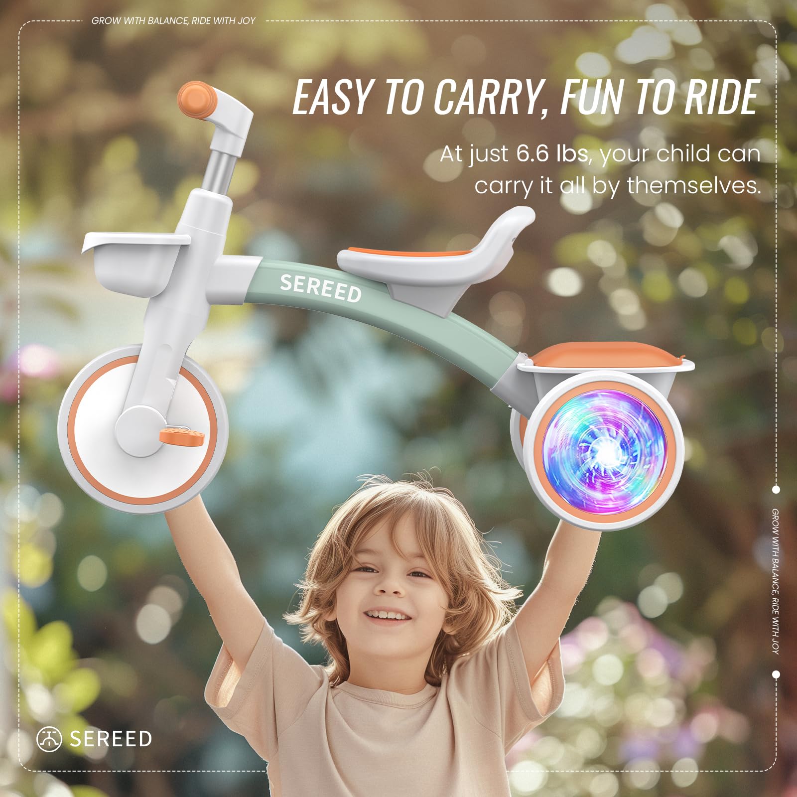 SEREED Colorful Lighting Toddler Tricycle for 2-5 Years Old Girls, Adjustable Seat&Handlebar Trike, Removable Basket, Birthday Gift Idea for Kids Ages 2+ (Pink) Nirvana Guru