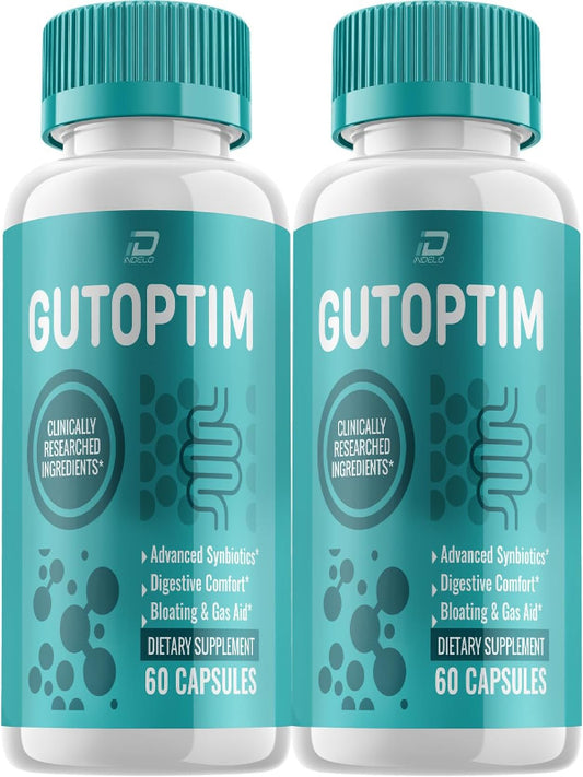Gutoptim Advanced Probiotic Capsules, Gutoptim Probiotics Support for Digestive Health Pills, Gutoptim Reviews, Gut Supplement & Digestive Support (2 Pack - 120 Capsules) Nirvana Guru