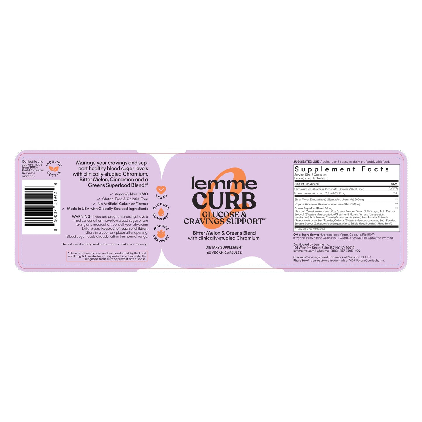 Lemme Curb Cravings, Improve Carb Metabolism, Support Weight Management w/Clinically Studied Chromium Picolinate, Bitter Melon, Ceylon Cinnamon & Greens Blend I Drug-Free (30-Day Supply) Nirvana Guru
