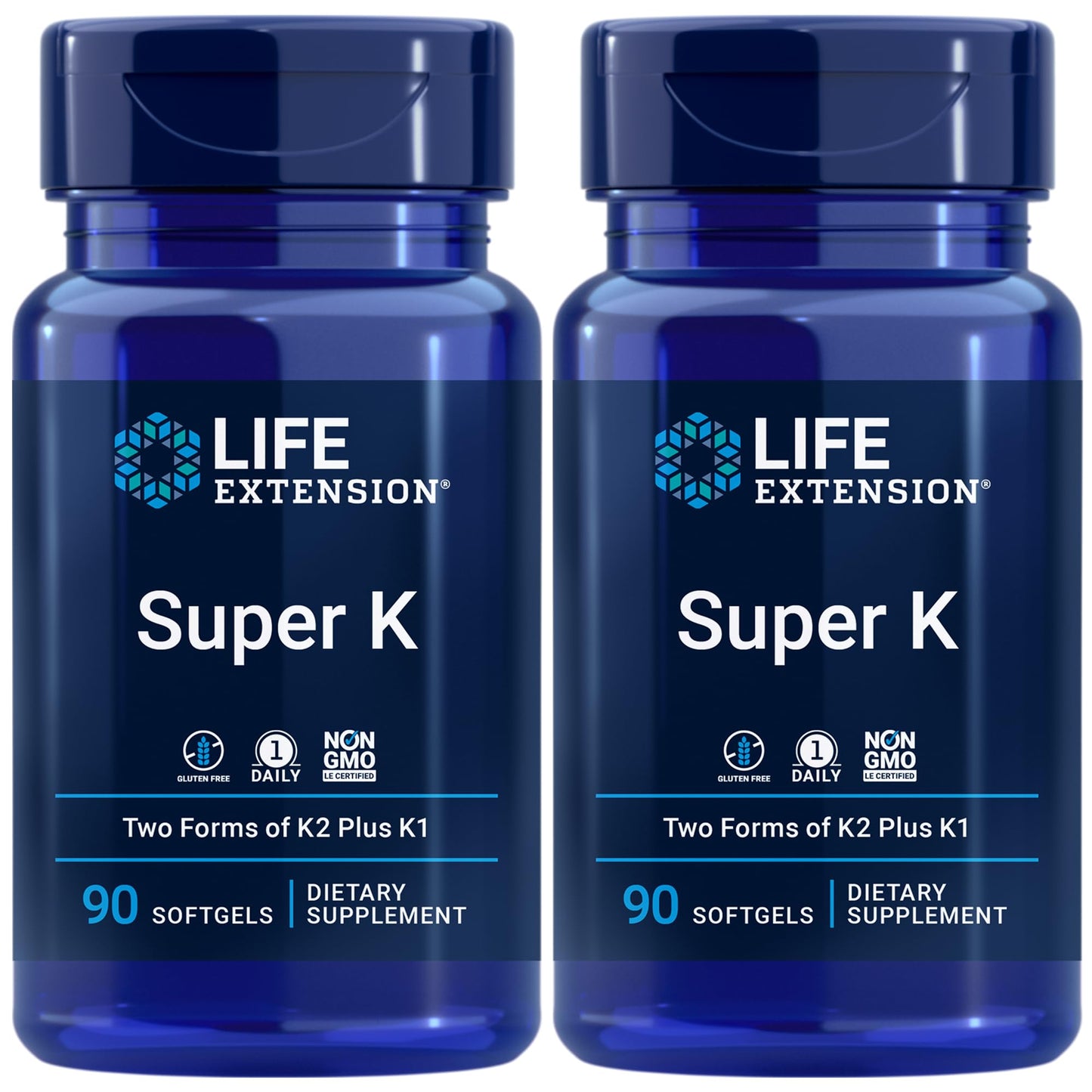 Life Extension Super K, vitamin K1, vitamin K2 mk-7, vitamin K2 mk-4, vitamin C, bone/heart/arterial health, 3-month supply, Gluten-Free, 1 Daily, Non-GMO, 90 softgels Nirvana Guru