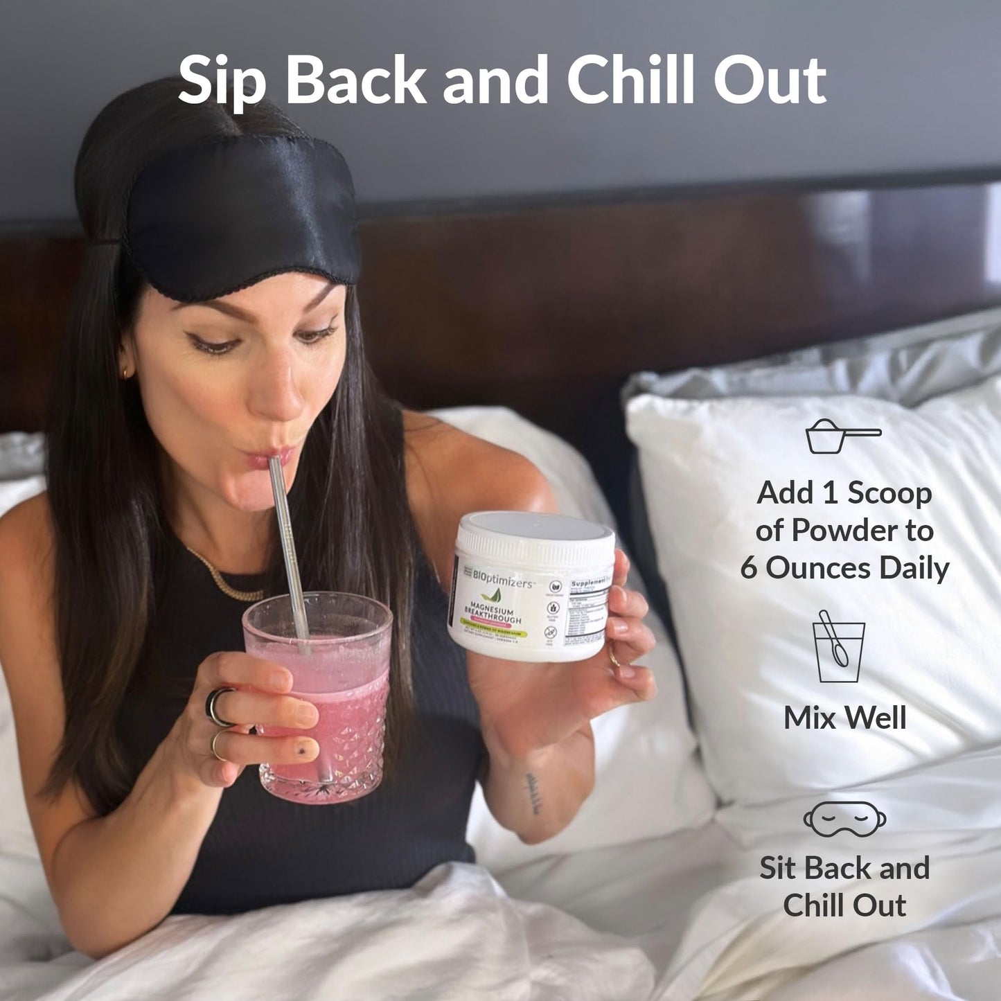 BIOptimizers Magnesium Breakthrough Drink - 8 Forms of Magnesium, Electrolytes, Sleep Health, Stress, Muscle Recovery, Heart Support | Glycinate, Citrate, Malate- Raspberry Lemon Nirvana Guru