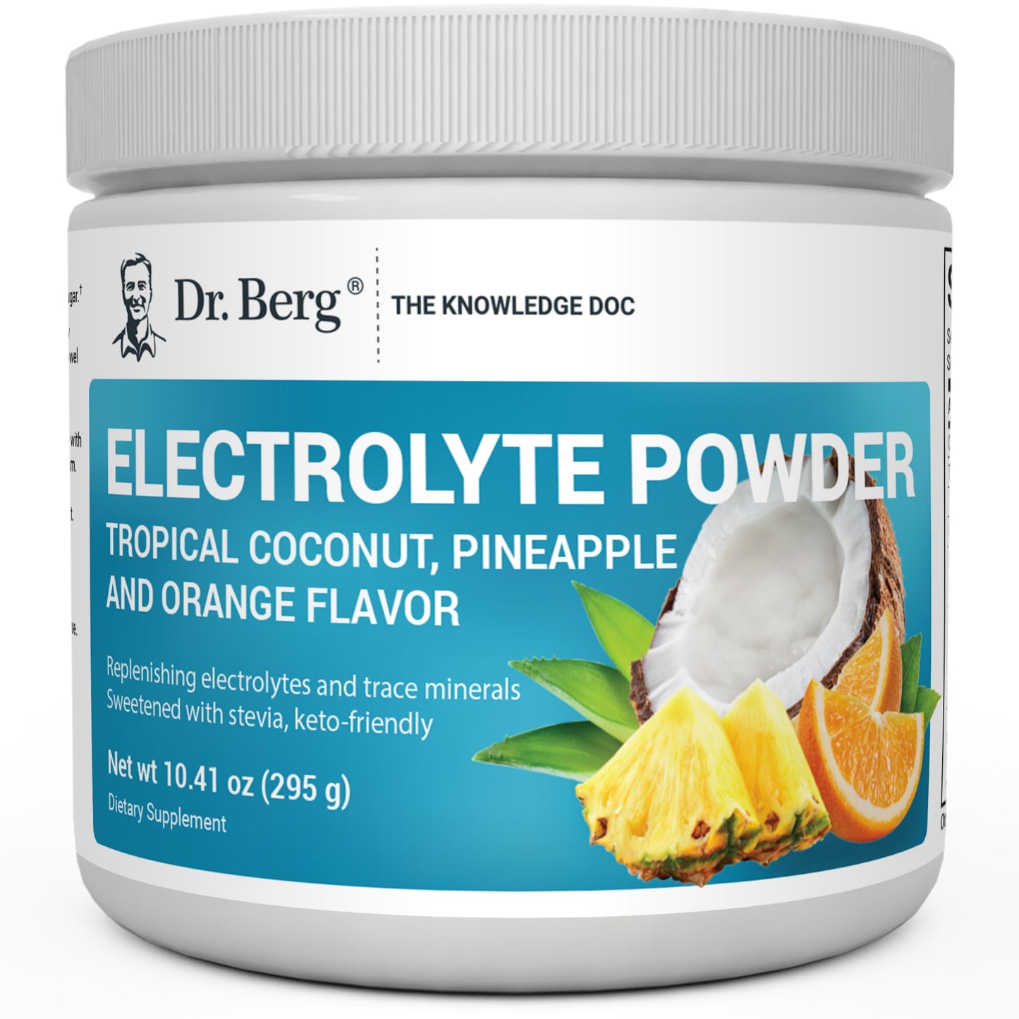 Dr. Berg Zero Sugar Hydration Keto Electrolyte Powder - Enhanced w/ 1000 mg of Potassium & Real Pink Himalayan Salt (NOT Table Salt) - Raspberry & Lemon Flavor Hydration Drink Supplement, 100 Servings