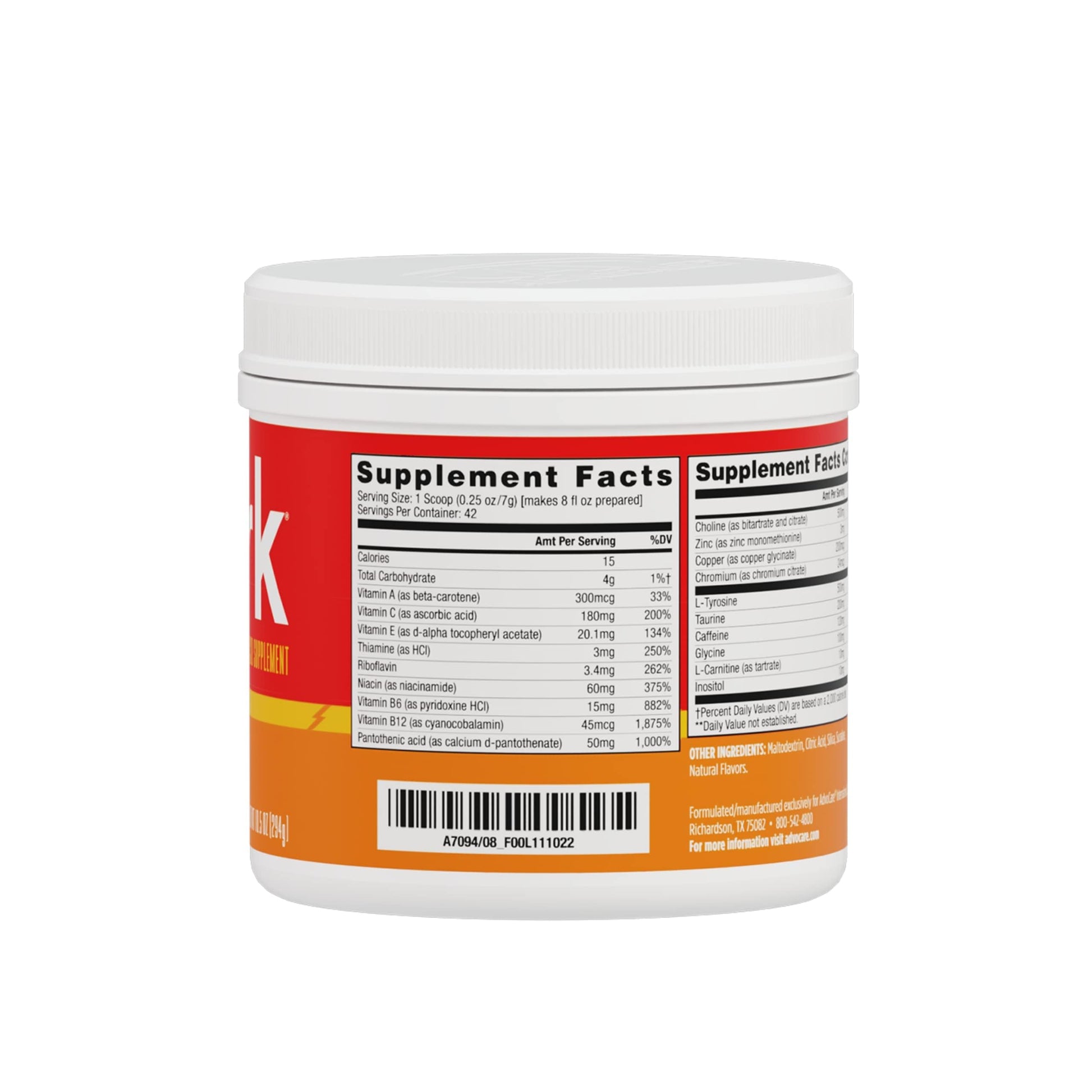 AdvoCare Spark Vitamin & Amino Acid Supplement - Focus & Energy Drink Powder Mix with Vitamin A, B-6, C & E - Also Includes L-Carnitine & L-Tyrosine - Fruit Punch - 10.5 oz Nirvana Guru
