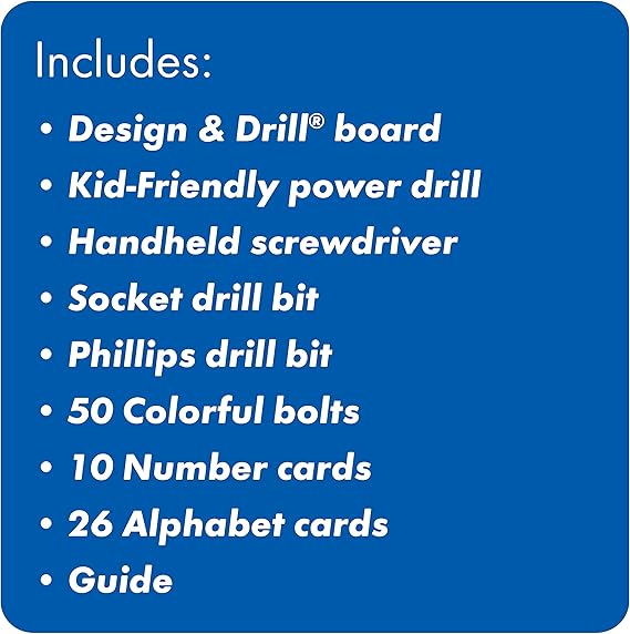 Educational Insights Design & Drill ABCs & 123s - Construction Toys & Toddler Tools, Kids Tool Set with Real Electric Drill Toy, Preschool Learning Activities, Building Kits and Gifts for Ages 3+ nirvanaguru