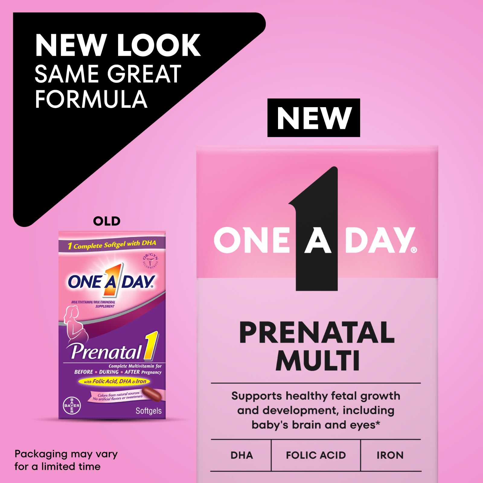 ONE A DAY Women's Prenatal 1 Multivitamin including Vitamins A, C, D, B6, B12, Iron, Omega-3 DHA & more - Supplement for Before, During, & Post Pregnancy, 30 Ct (Pack of 1)(Packaging May Vary) Nirvana Guru