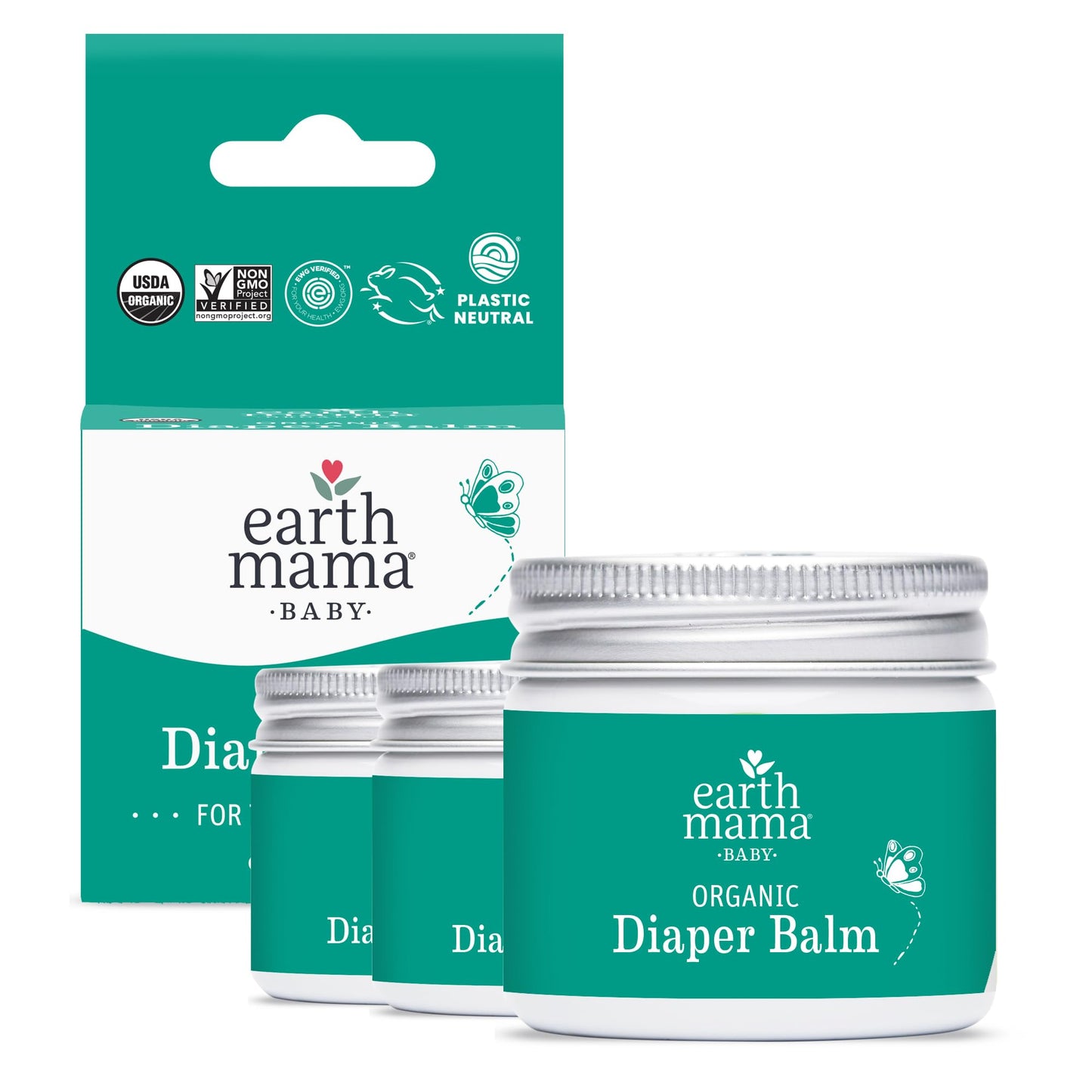 Earth Mama Organic Diaper Balm 2-Ounce | Diaper Cream for Baby | EWG Verified, Petroleum & Artificial Fragrance-Free with Calendula for Sensitive Skin (2-Pack) Nirvana Guru
