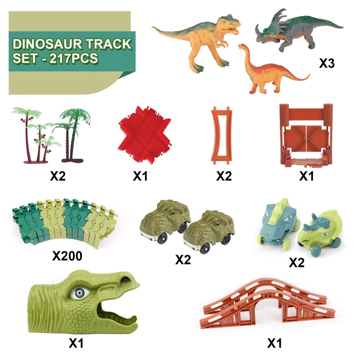 GIAT Dinosaur Track Toys - Best Birthday Gifts for 3 4 5 6 7 Year Old Boys Girls, Dinosaur Race Car Track with Light & Sound, Create A Dinosaur World Road Race Nirvana Guru