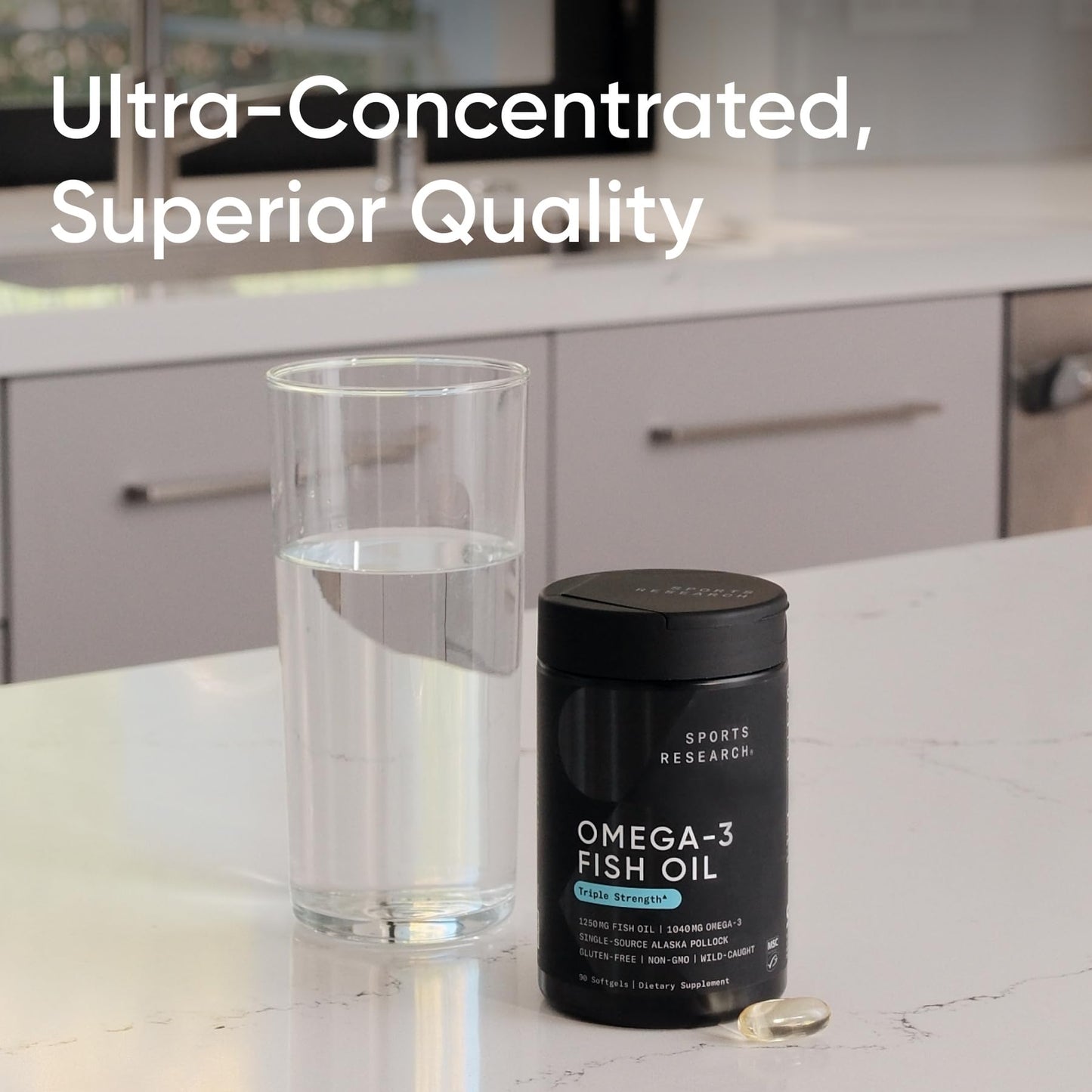 Sports Research Total Omega-3 Fish Oil from Wild Sockeye Salmon, Alaska Pollock, Antarctic Krill, Astaxanthin + Phospholipids & Wax Esters for Absorption | 960mg of EPA & DHA - Fresh Lemon Scent (120 - Nirvana Guru