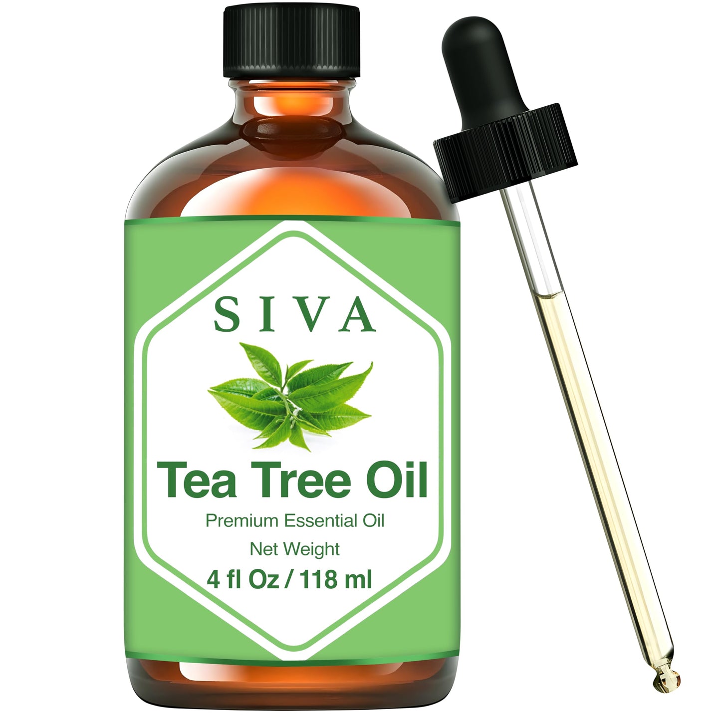 SIVA Lavender Essential Oil - 4 Fl Oz – Natural Lavender Oil - for Diffuser, Face, Skin Care, Aromatherapy, Hair Care, Scalp and Body Massage - with Dropper - Nirvana Guru