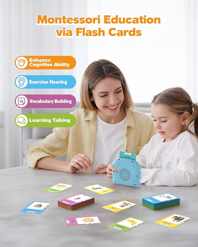 510 Words, Talking Flash Cards for Toddler 1 2 3 4 Year Olds, Language Learning Tools, Pocket Speech Therapy Tools, Autism Aids, Montessori Tools with 31 Themes, Children's Sensory Educational Tools nirvanaguru