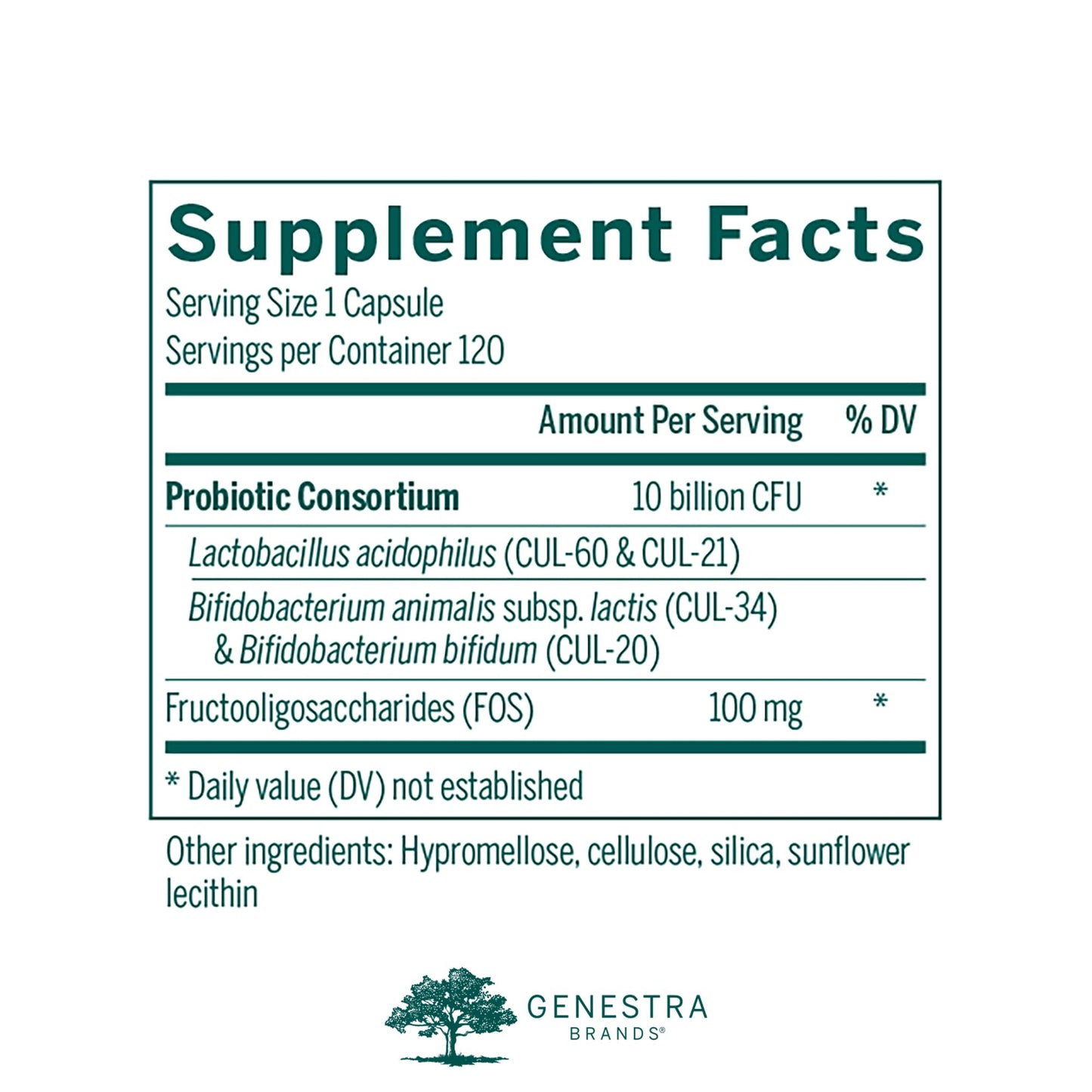 Genestra Brands - HMF Forte Probiotic Supplement - Four Strains of Probiotics to Promote GI Health - 120 Capsules - Nirvana Guru